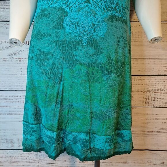 Vintage 90s Dress, Desiqual, Turquoise Floral Print Womans - Picture 3 of 12